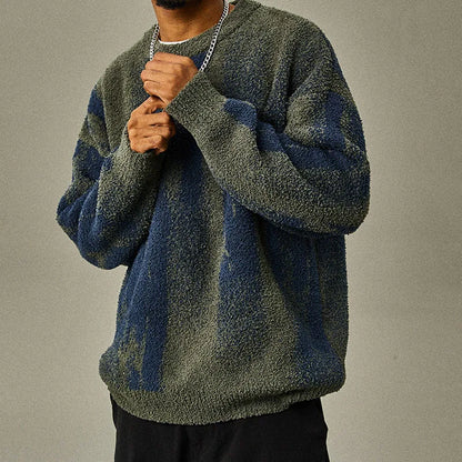 Jersey con Motivo Abstracto Integral y Acabados Acanalados para Hombre | Ideal para Uso Diario