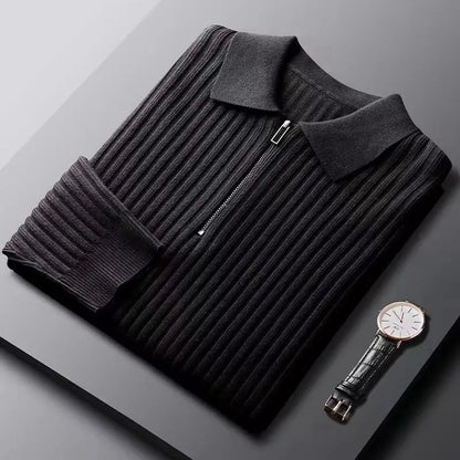 Jersey de Punto para Hombre con Rayas y Cuello Polo | Ideal para Uso Diario