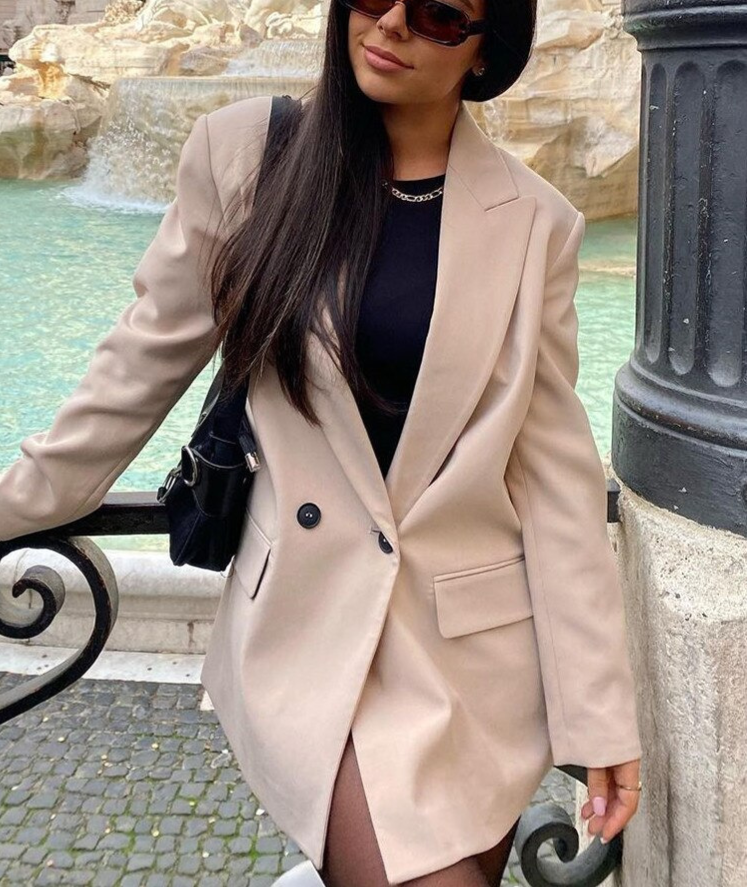 Blazer Con Cierre Cruzado Y Botones Para Mujer | Ideal Para Contextos Profesionales Y Uso Diario