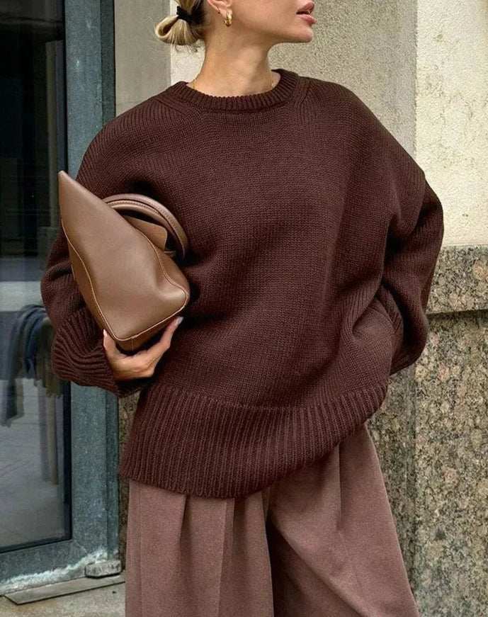 Suéter Oversize Con Encolure Amplia Para Mujer | Ideal Para Uso Diario Y Salidas Informales