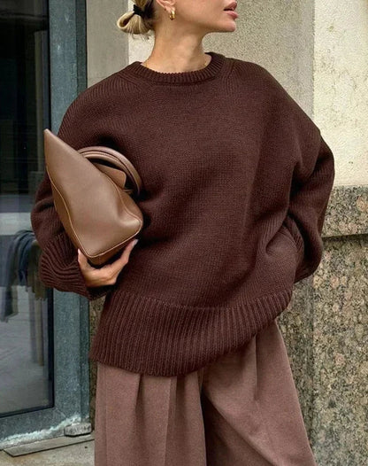 Suéter Oversize Con Encolure Amplia Para Mujer | Ideal Para Uso Diario Y Salidas Informales