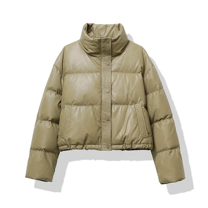 Doudoune Corta con Cuello Alto para Mujer | Ideal para Otoño e Invierno