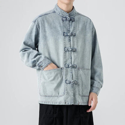 Camisa Con Cierre De Botones Y Col Mandarín Para Hombre | Ideal Para Uso Diario