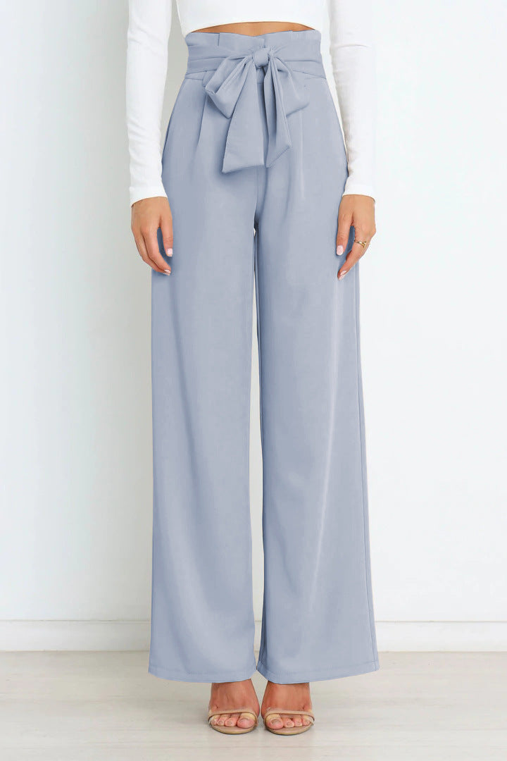 Pantalón De Talle Alto Con Piernas Anchas Y Cinturón Para Mujer | Ideal Para Uso Diario Y Profesional