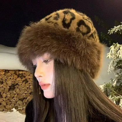 Sombrero con Cobertura de Orejas y Estampado Animal para Mujer | Ideal para Invierno