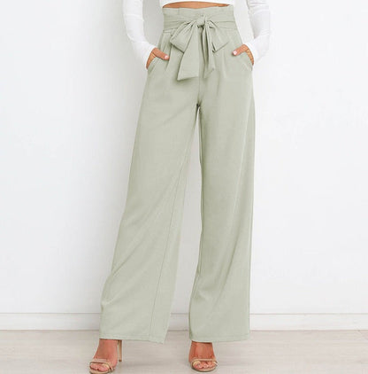 Pantalón De Talle Alto Con Piernas Anchas Y Cinturón Para Mujer | Ideal Para Uso Diario Y Profesional