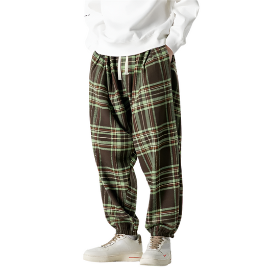 Pantalón De Chándal A Cuadros Con Corte Amplio Para Adultos | Ideal Para Uso Diario E Informal