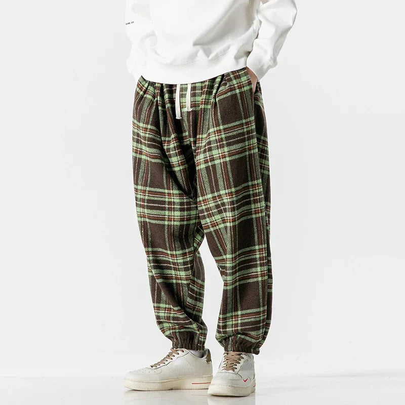 Pantalón De Chándal A Cuadros Con Corte Amplio Para Adultos | Ideal Para Uso Diario E Informal