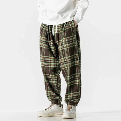 Pantalón De Chándal A Cuadros Con Corte Amplio Para Adultos | Ideal Para Uso Diario E Informal