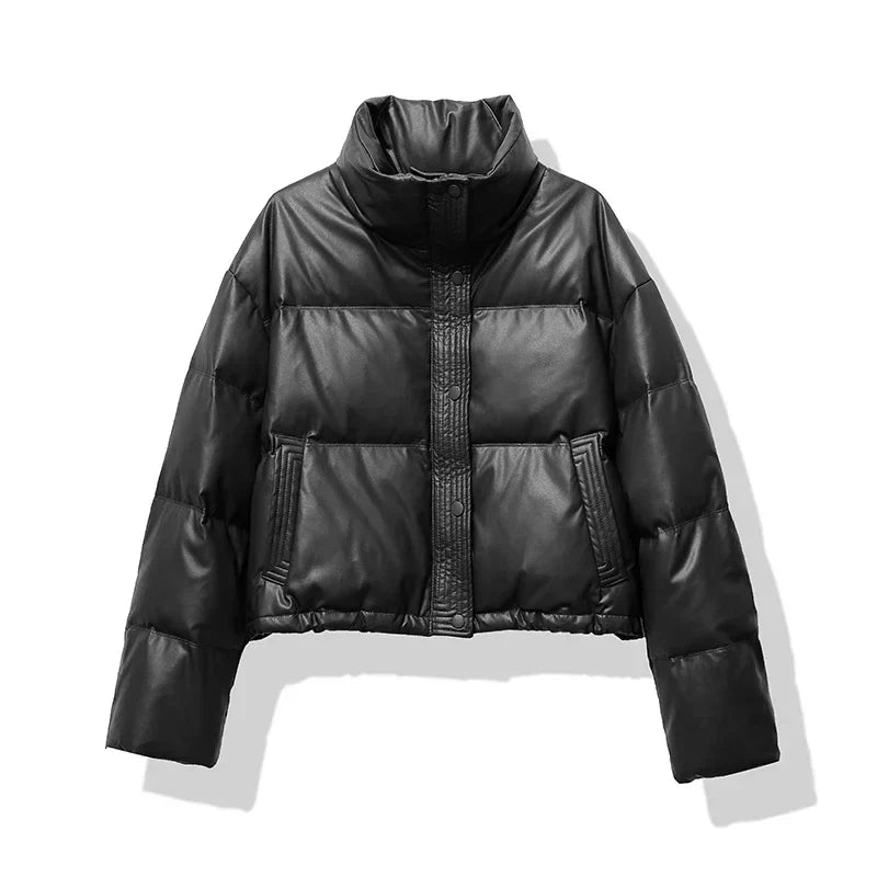 Doudoune Corta con Cuello Alto para Mujer | Ideal para Otoño e Invierno