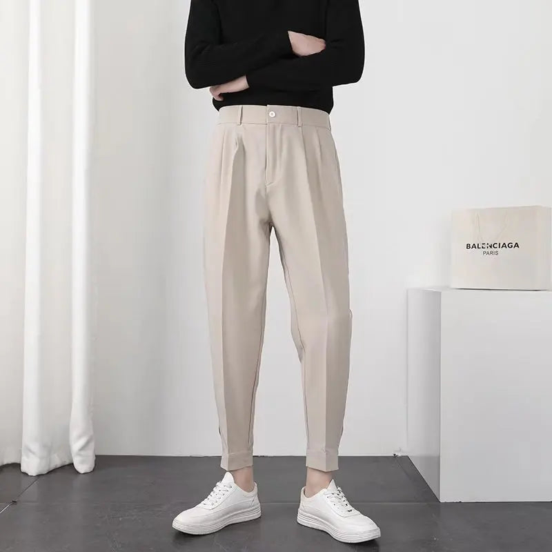 Pantalones Slim Fit con Cintura Elástica para Hombre | Ideales para Uso Diario y Semi-Formal