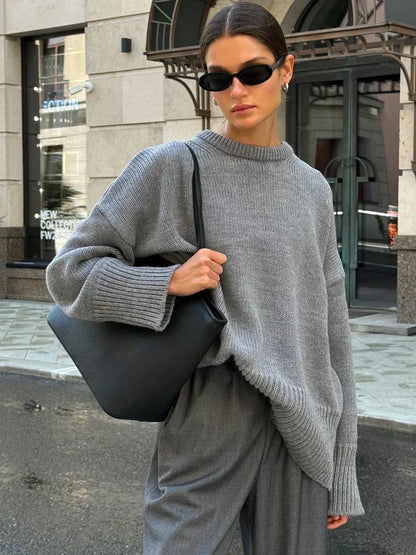 Suéter Oversize Con Encolure Amplia Para Mujer | Ideal Para Uso Diario Y Salidas Informales