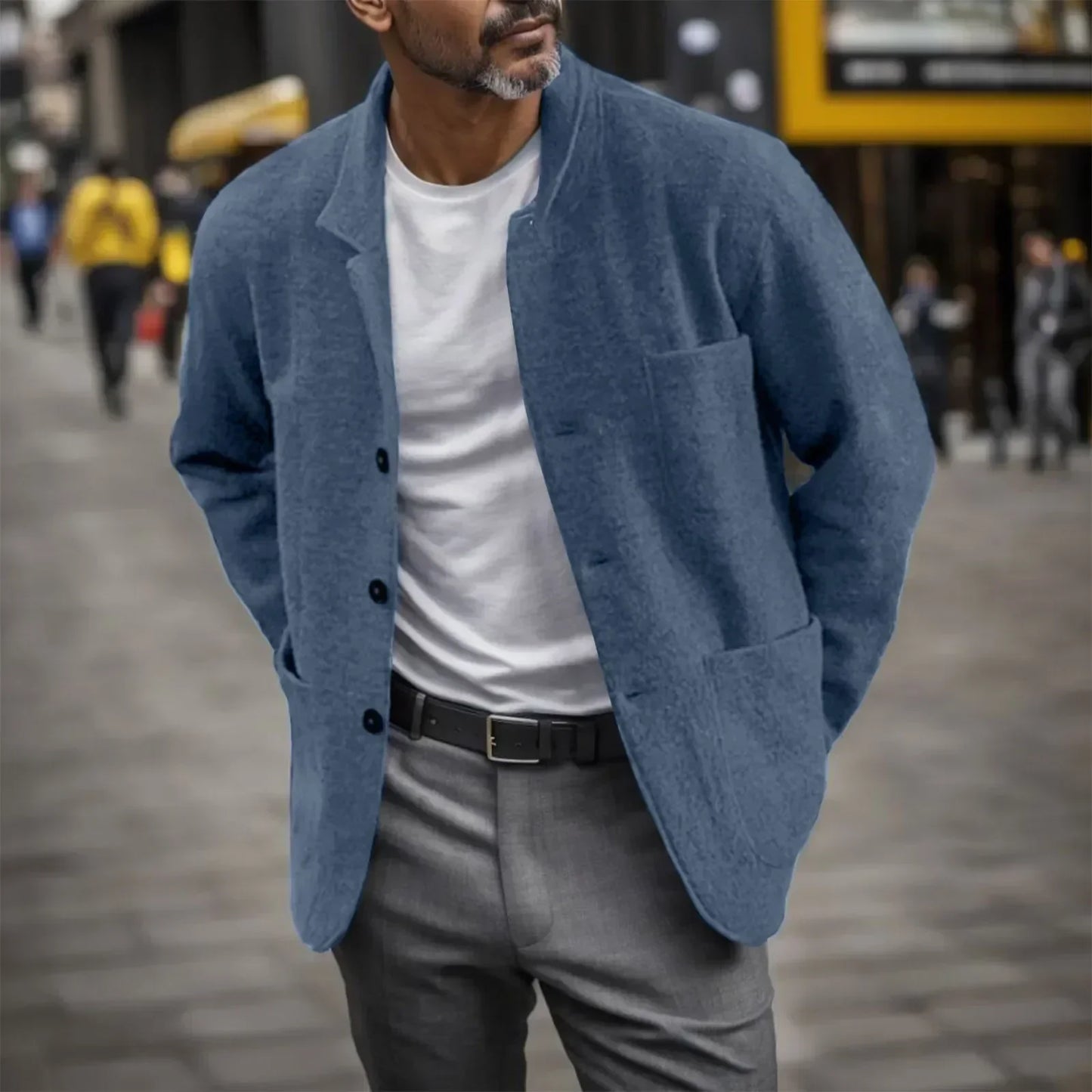 Chaqueta de Botones con Corte Fluido para Hombre | Ideal para Uso Diario