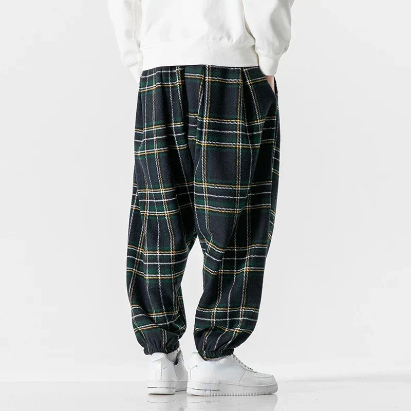 Pantalón De Chándal A Cuadros Con Corte Amplio Para Adultos | Ideal Para Uso Diario E Informal