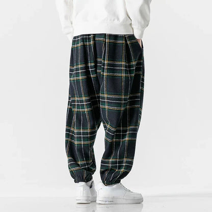 Pantalón De Chándal A Cuadros Con Corte Amplio Para Adultos | Ideal Para Uso Diario E Informal