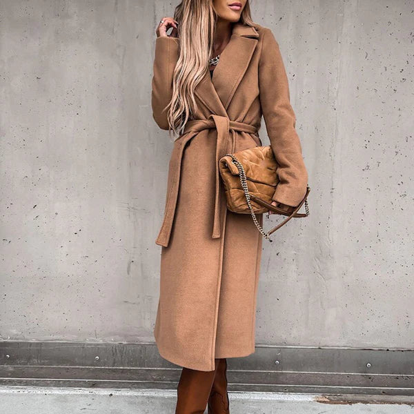 Abrigo Largo con Cinturón Ajustable para Mujer | Ideal para Invierno