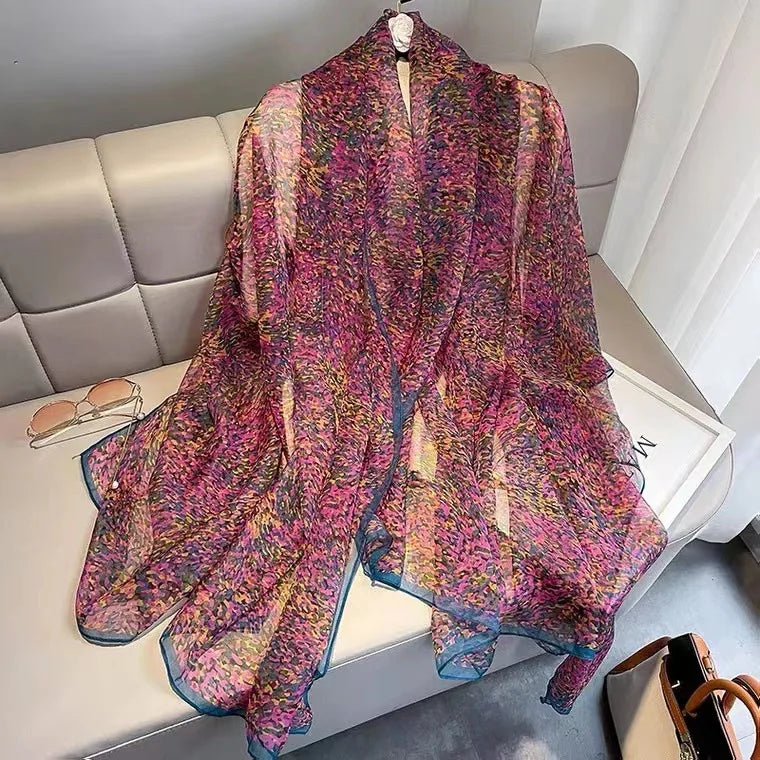 Pañuelo Largo con Estampado Paisajístico para Mujer | Ideal para Otoño e Invierno