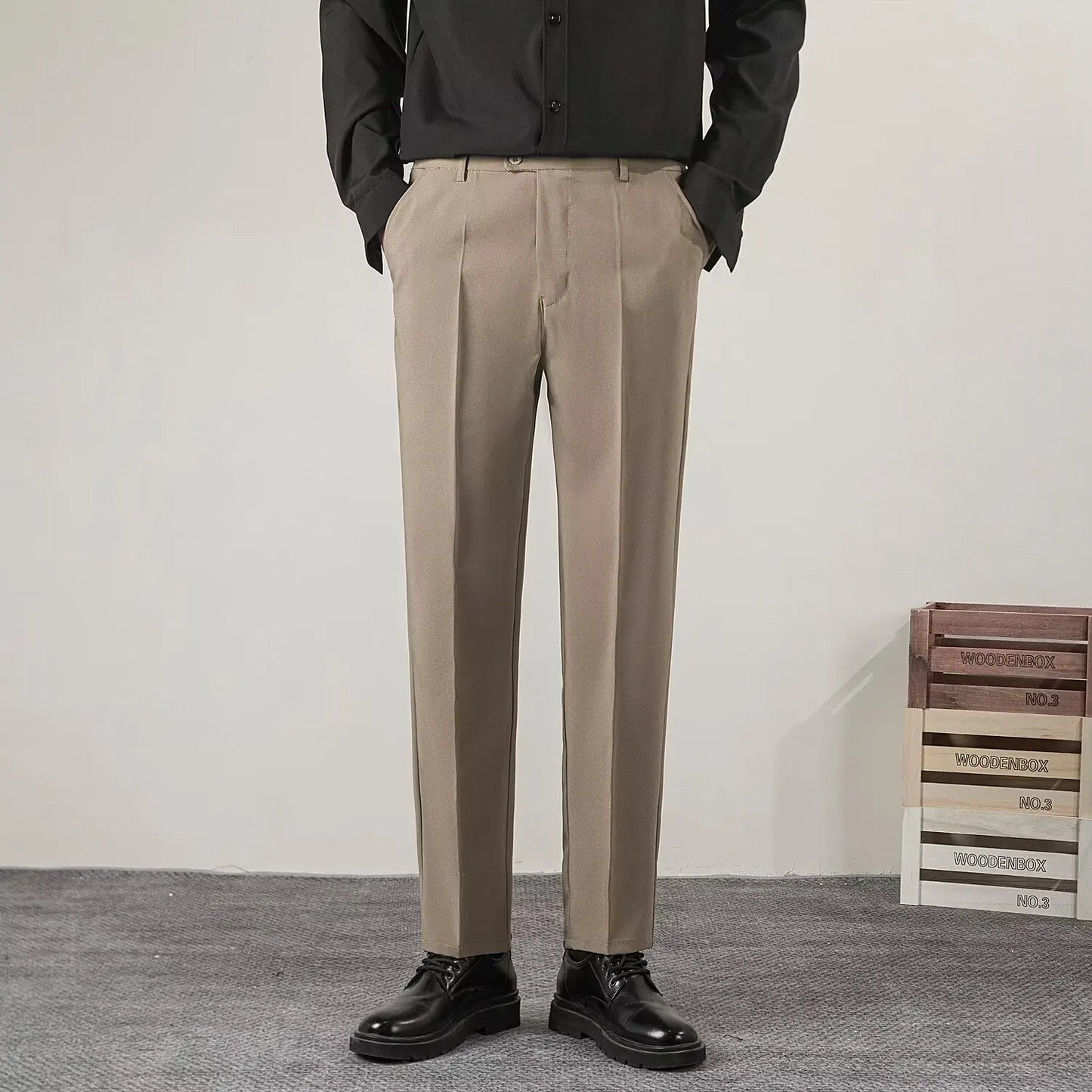 Pantalon Casual à Coupe Slim pour Homme | IdPantalones de Corte Slim para Hombre | Ideales para Uso Diario y Semi-Formaléal pour le Quotidien et le Bureau
