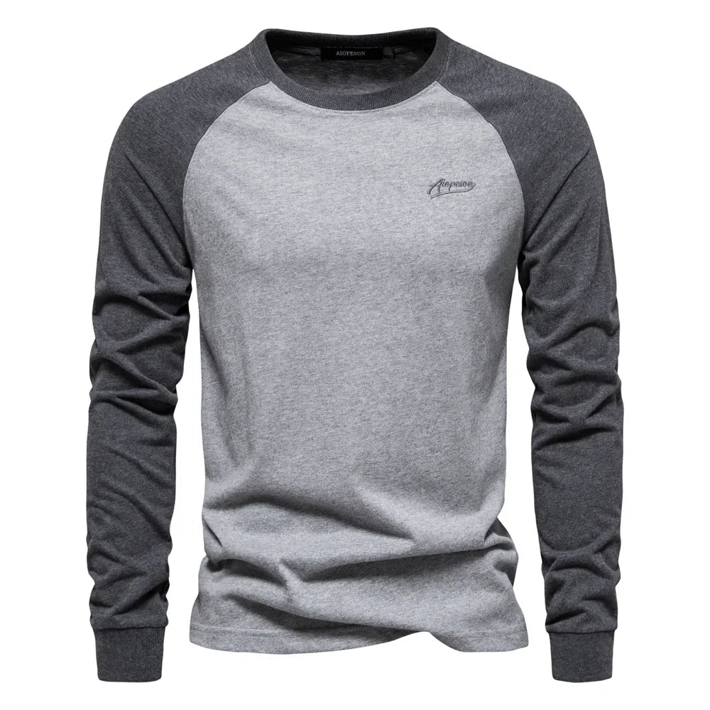 Camisa De Color Liso Con Mangas Raglán Y Cierre Abotonado Para Hombre | Ideal Para Uso Diario