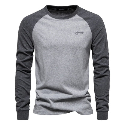 Camisa De Color Liso Con Mangas Raglán Y Cierre Abotonado Para Hombre | Ideal Para Uso Diario