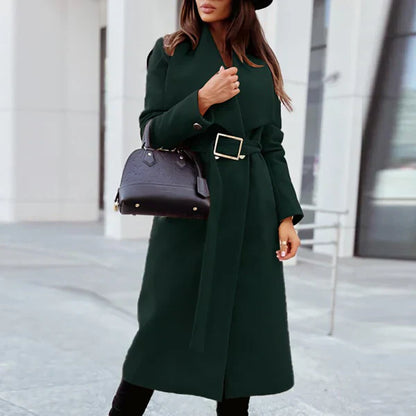 Abrigo Largo con Cinturón Ajustable para Mujer | Ideal para Invierno