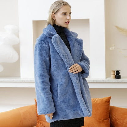 Abrigo De Invierno Con Cuello Amplio Y Bolsillos Para Mujer | Ideal Para Invierno