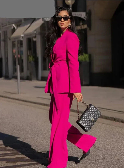 Conjunto De Blazer Ajustado Y Pantalón Coordinado Para Adultos | Ideal Para Contextos Profesionales Y Versátiles