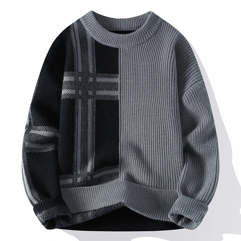 Jersey con Motivo a Cuadros y Corte Relajado para Hombre | Ideal para Uso Diario