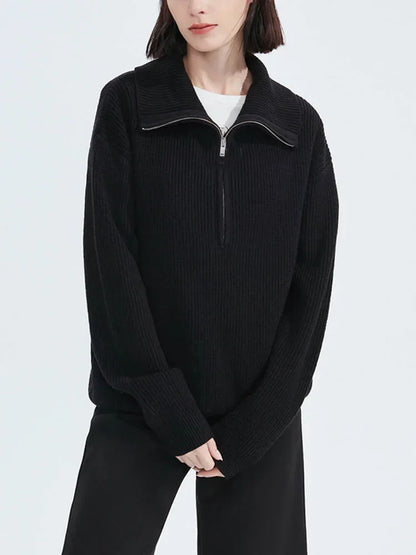 Jersey Con Cuello Alto Y Cierre De Cremallera Para Mujer | Ideal Para Otoño E Invierno