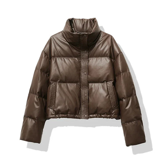 Doudoune Corta con Cuello Alto para Mujer | Ideal para Otoño e Invierno
