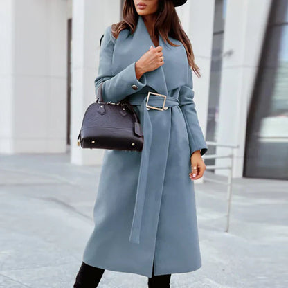 Abrigo Largo con Cinturón Ajustable para Mujer | Ideal para Invierno
