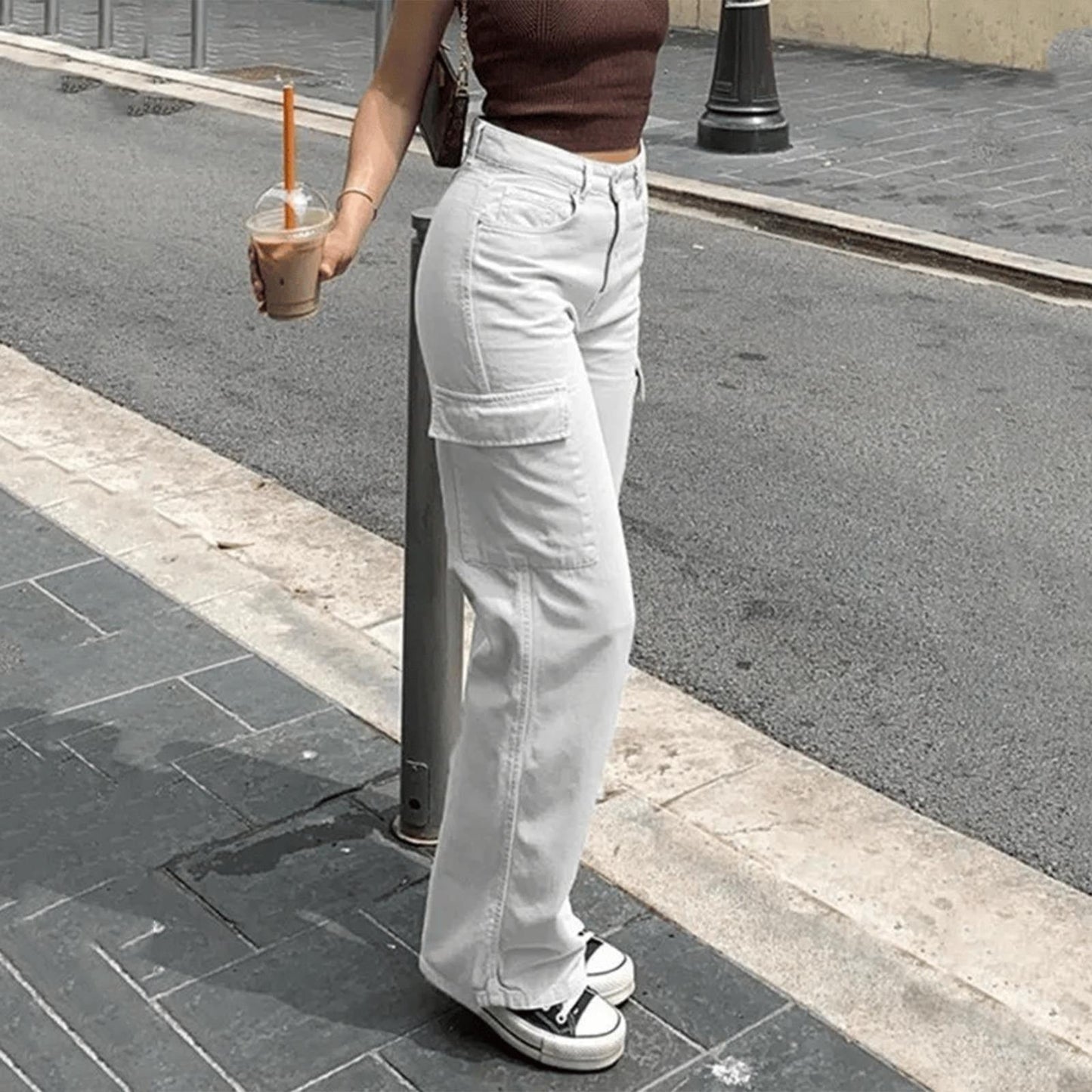 Pantalón Cargo Con Talla Ajustable Y Múltiples Bolsillos Para Mujer | Ideal Para Uso Diario Y Actividades Al Aire Libre