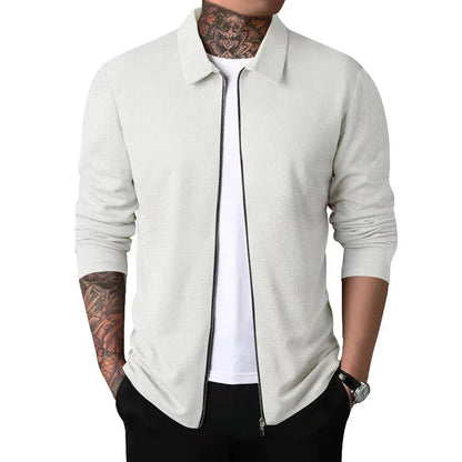 Chaqueta con Cremallera de Manga Larga y Corte Ajustado para Hombre | Ideal para Uso Diario