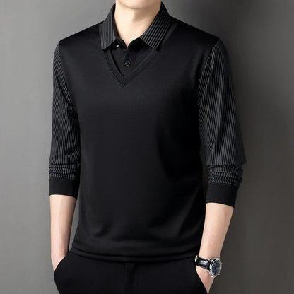 Jersey De Manga Larga Con Efecto Superpuesto Para Hombre | Ideal Para Uso Profesional Y Diario