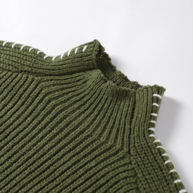 Jersey De Corte Amplio Con Cuello Alto Y Bordados Para Adultos | Ideal Para Uso Diario E Informal