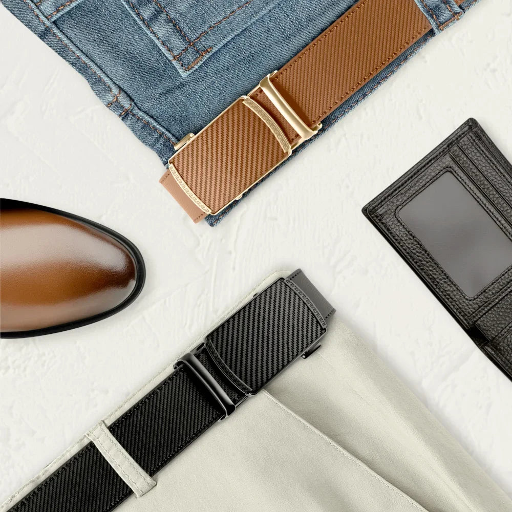 Cinturón con Hebilla Automática para Hombres | Ideal para Uso Diario y Formal