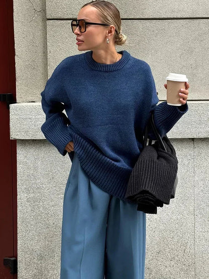 Suéter Oversize Con Encolure Amplia Para Mujer | Ideal Para Uso Diario Y Salidas Informales