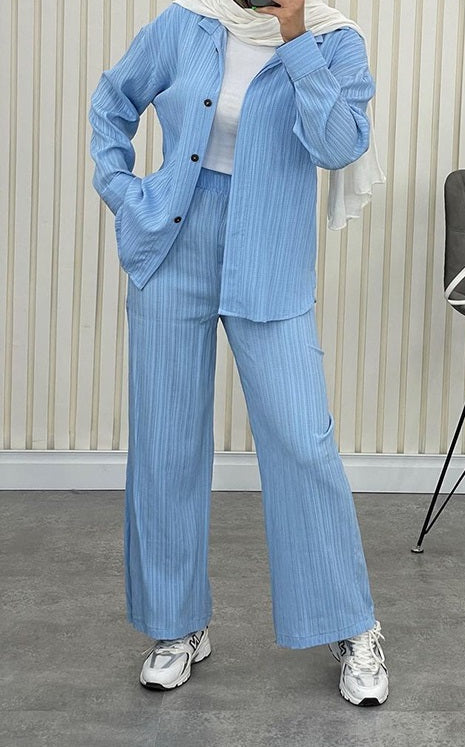 Conjunto de Camisa Amplia y Pantalón de Cintura Elástica para Mujer | Ideal para Uso Diario y Salidas Informales
