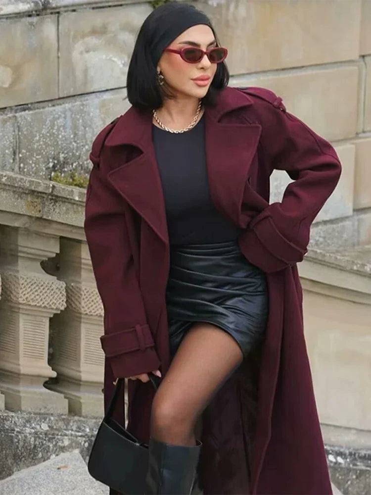 Abrigo Largo con Cierre Cruzado para Mujer | Ideal para Otoño e Invierno
