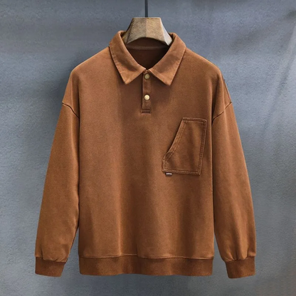 Jersey Con Cuello Abotonado Y Mangas Largas Para Hombre | Ideal Para Uso Diario