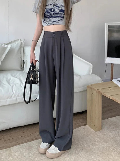 Pantalón de Talle Alto con Corte Amplio y Bolsillos Laterales para Mujer | Ideal para Uso Diario