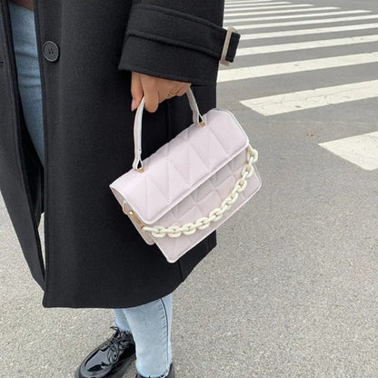 Bolso Estructurado Con Relleno Gráfico Y Cadena Para Mujer | Ideal Para Uso Diario O Salidas Urbanas