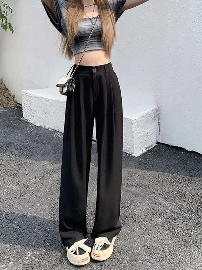 Pantalón de Talle Alto con Corte Amplio y Bolsillos Laterales para Mujer | Ideal para Uso Diario