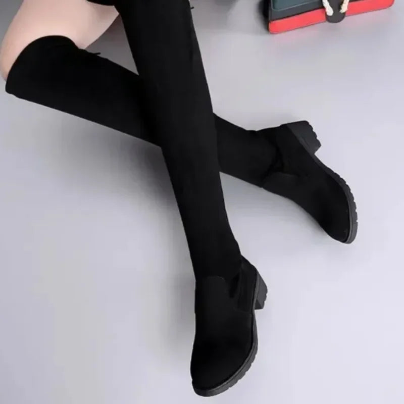 Botas Overknee Con Cordones Frontales Para Mujer | Ideal Para Otoño E Invierno