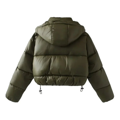 Chaqueta Acolchada Corta Con Capucha Para Mujer | Ideal Para Entretiempo