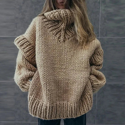 Suéter De Cuello Alto Y Corte Oversize Para Mujer | Ideal Para Invierno