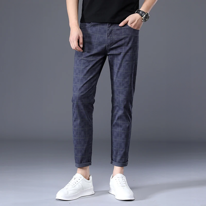 Pantalones Para Hombre Con Corte Slim Fit Y Motivo A Cuadros Para Hombre | Ideal Para Uso Diario