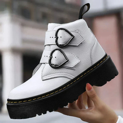 Botas de Invierno con Suela Gruesa y Hebilla Decorativa para Mujer | Ideal para Invierno