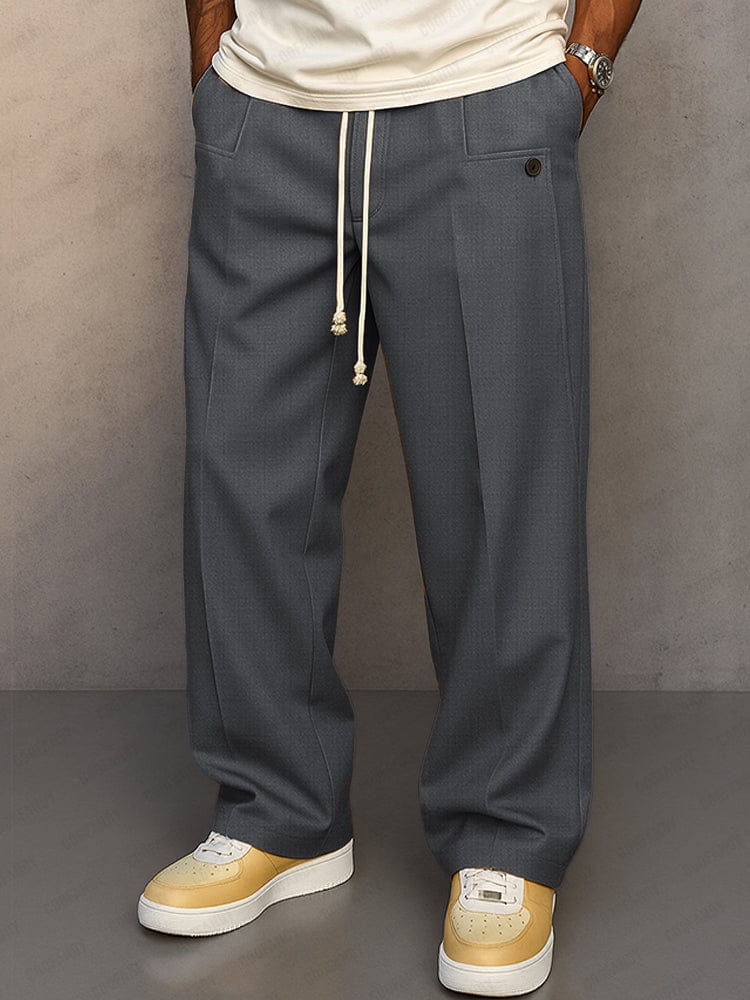 Pantalón con Corte Relaxed Fit y Cintura Ajustable para Hombre | Ideal para Uso Diario y Momentos de Descanso