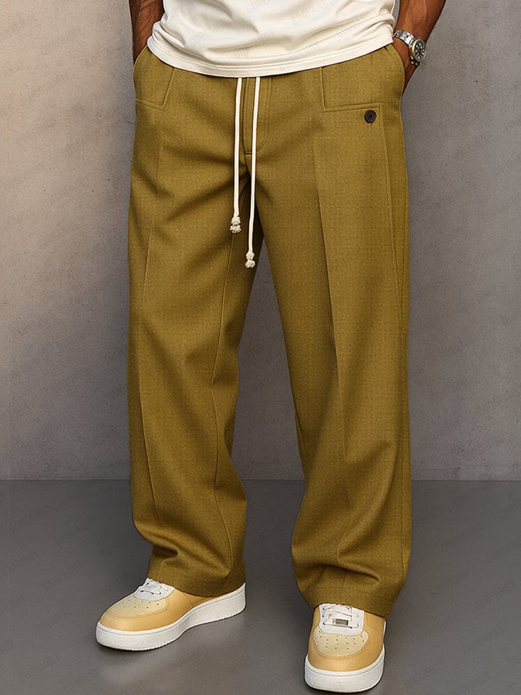 Pantalón con Corte Relaxed Fit y Cintura Ajustable para Hombre | Ideal para Uso Diario y Momentos de Descanso